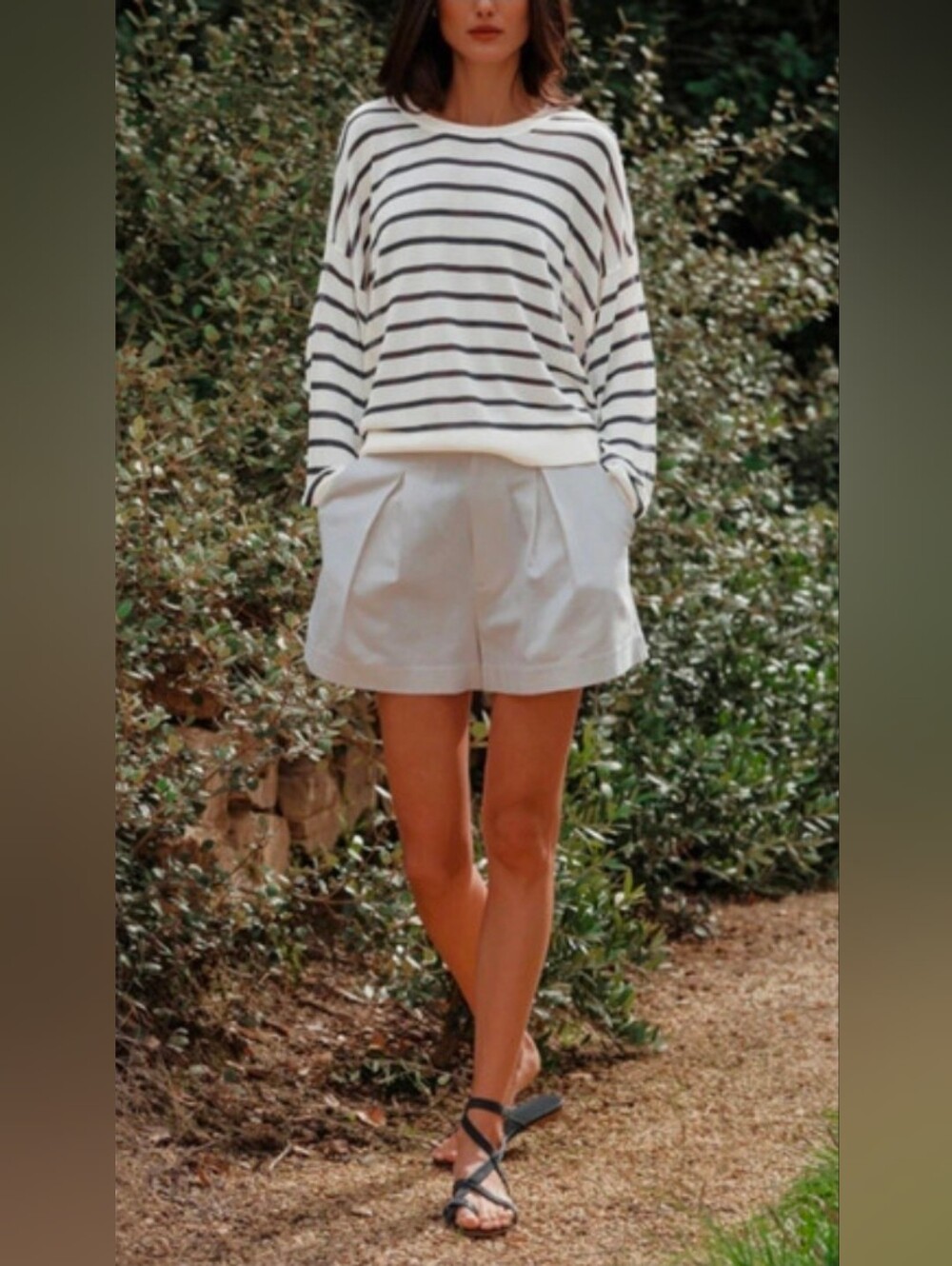 Jenni Kayne Coast Pullover Top Large Striped Sweater Preppy Classic Size XXL